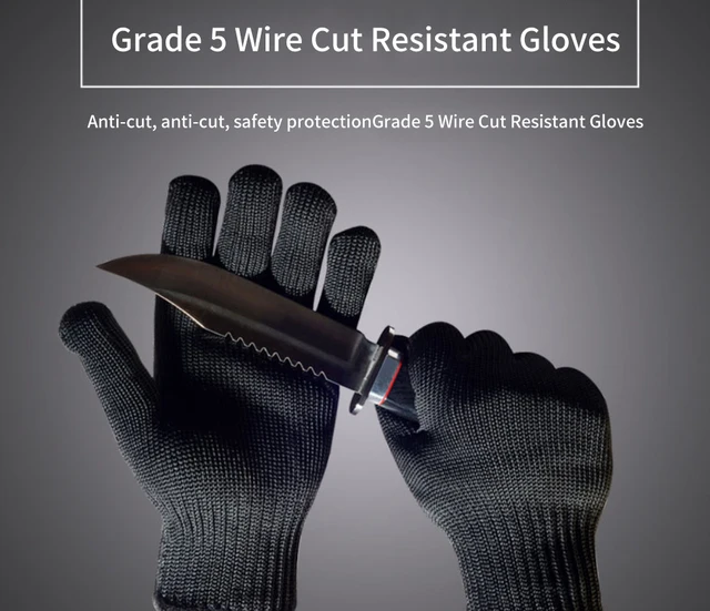Cut Resistant Gloves -Food Grade, Level 5 Protection - Used by Butchers  while Slicing or Cutting Meat-Small 