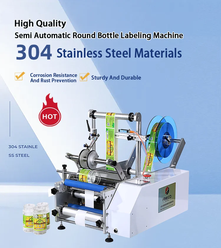 Semi Automatic PVC OPP Bopp Labeling Machine for Round Bottles