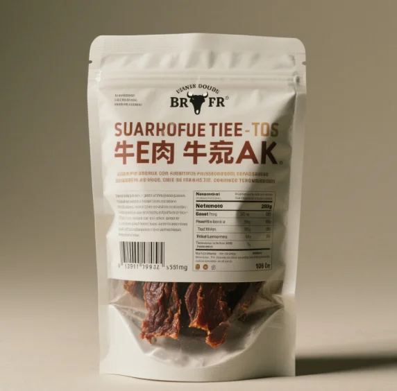 Customized Food Grade Resealable Zipper Plastic Jerky Snack Sliced Beef Jerky Packaging Bag 250g with Zipper Beef Jerky Bag