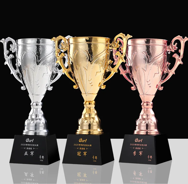 New Arrive Big Crystal Gold Sliver Bronze Sport Trophy Resin Cups From China manufacture