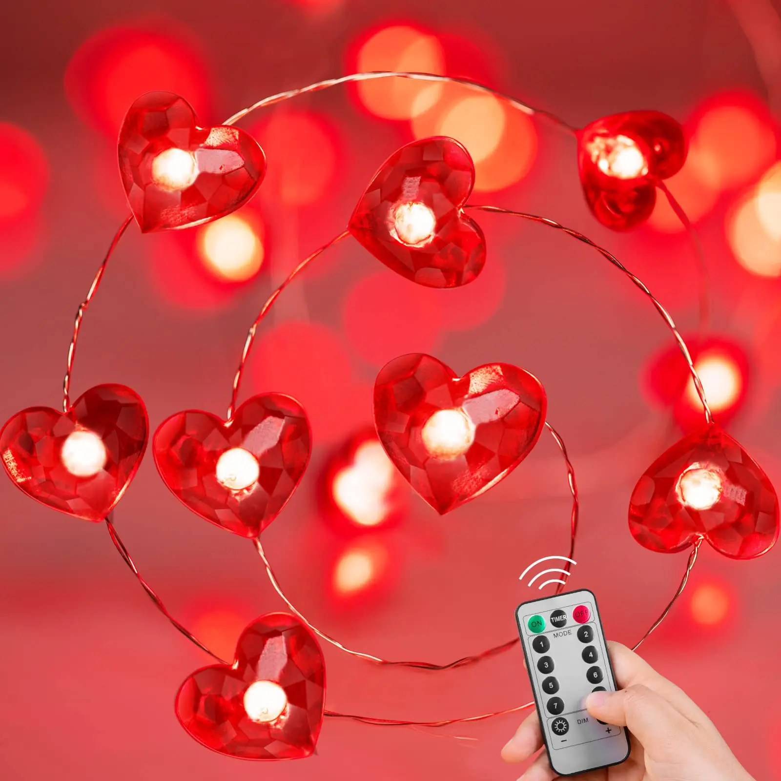 decorative heart lights