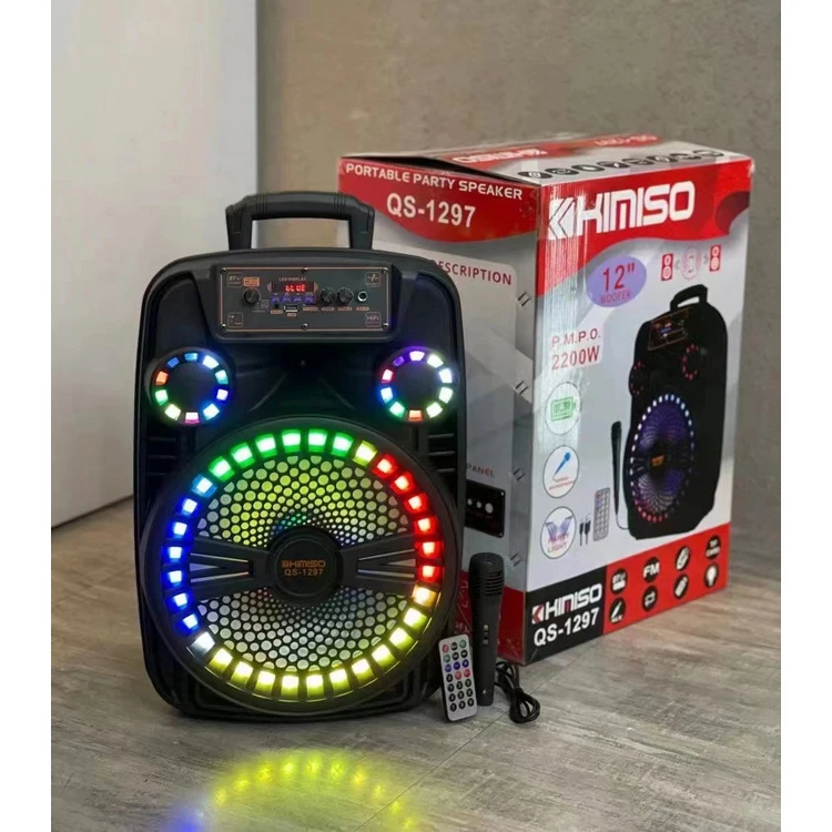 Altavoz KIMISO QS-1210, 2000W, inalámbrica, 12, con carrito para