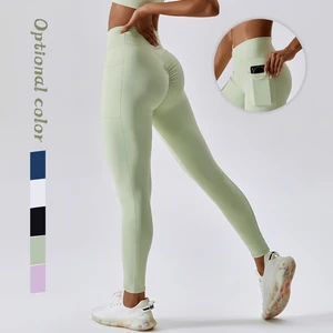 Women Yoga Leggings Active Wear Workout Fitness Scrunch Gym Leggings Yoga Leggings With Pockets for Women High Waist Yoga Pants