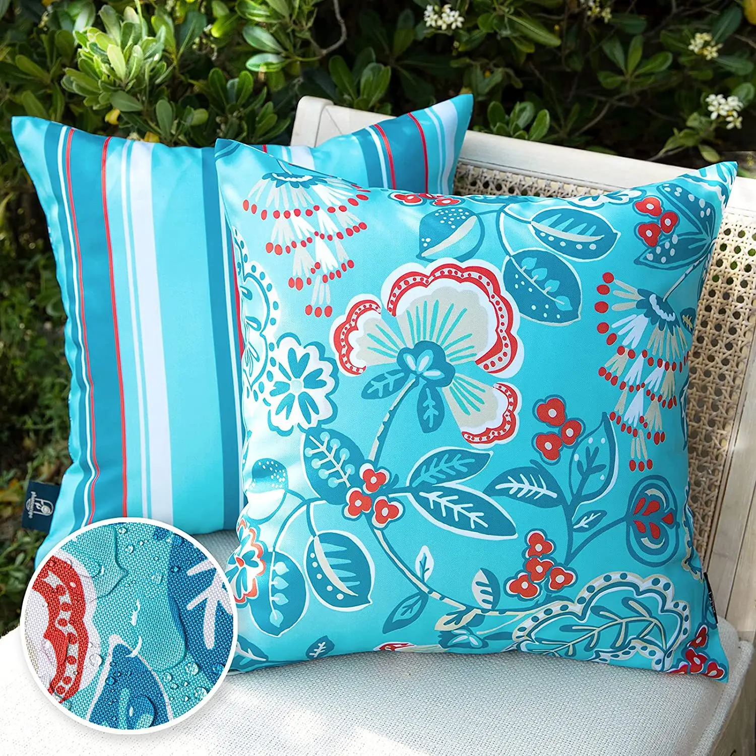 Top Quality Square Outdoor Cushion Waterproof Style Pillow Cover with Floral and Geometric Patterns for Camping supplier