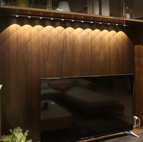 Светодиодный светильник для шкафа с датчиком движения и затемнением, индукционный ночник с USB-зарядкой для человеческого тела, гофрированный светильник для входа в спальню