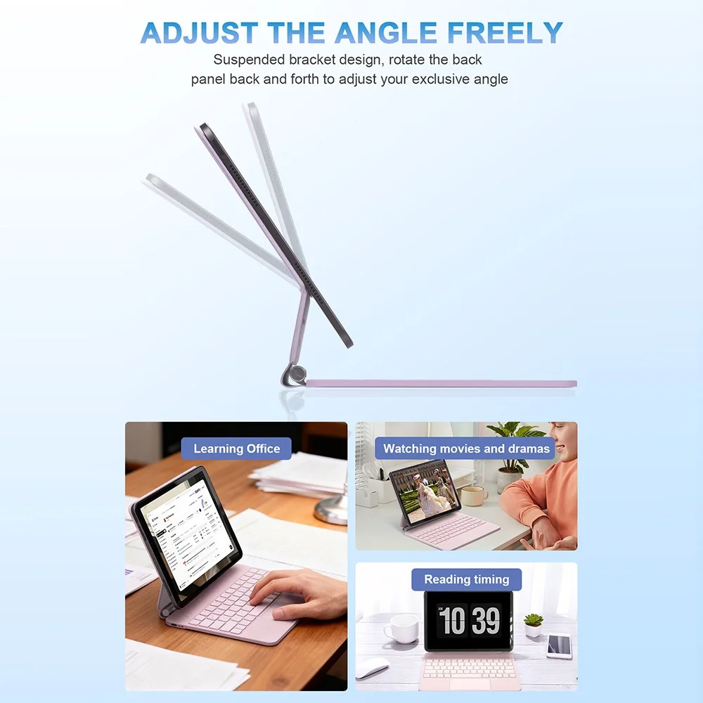 odm magnetic keyboard case for ipad bluetooth keyboard with touchpad compatible with ipad 109 2022  2025 models-6