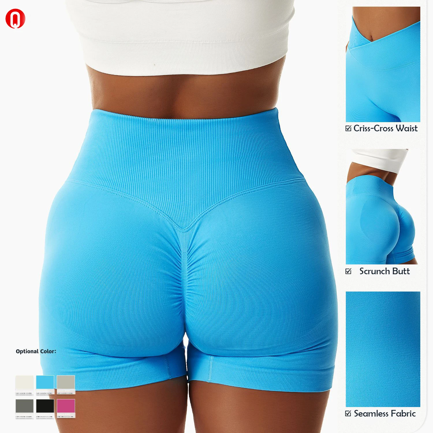 Plus Size Biker Shorts For Women - High Waist Scrunch Butt Compression Yoga Shorts, XL-4XL, 4 Inch Inseam - View #6