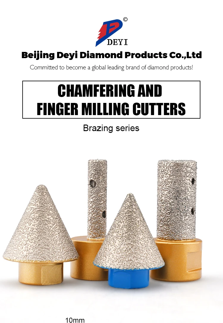 Masonry Bevelling Enlarging Polishing Router Bit Vacuum Brazed Diamonds Chamfer Milling Bit factory