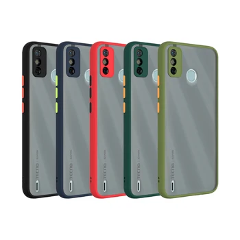 Translucent Smoke Matte PC+TPU 2 in 1 Phone Case With Camera Protection For Itel For Tecno Camon 17 pro For Infinix Note 10 pro
