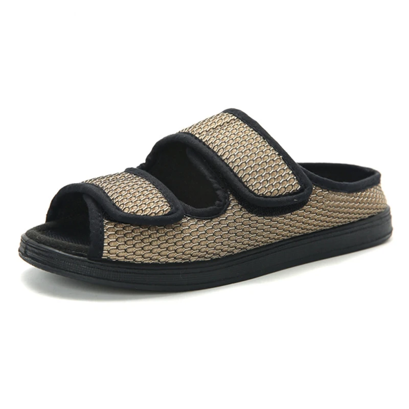 Chaussons Hiver RUIXIA - Bout Ouvert Réglable Pour Pieds Gonflés & Diabétiques, Doublure Polaire Chaud