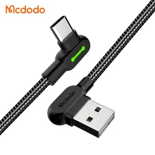 Mcdodo 528 Best Selling USB C Elbow 90 Degree QC4.0 Fast Charging Type C USB Cord Data Cable For Samsung Oppo Noika Xiaomi Vivo