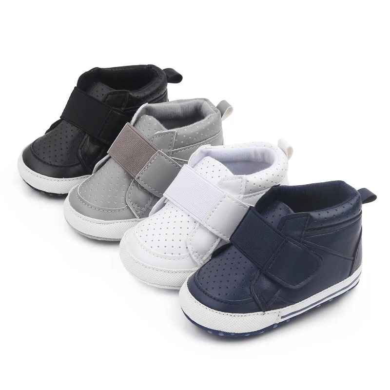 Spring and Autumn 0-1 Year Old Baby Shoes High Top Line with Baby Walking Sports Shoes