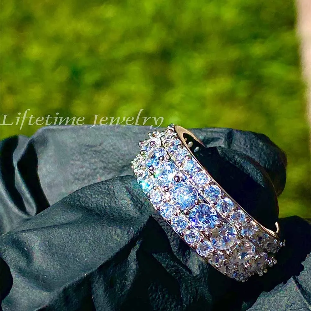 Fashion Selling Hiphop Luxury 18k Gold Plated Unisex Iced Out Cz Royal Lab Diamond Ring