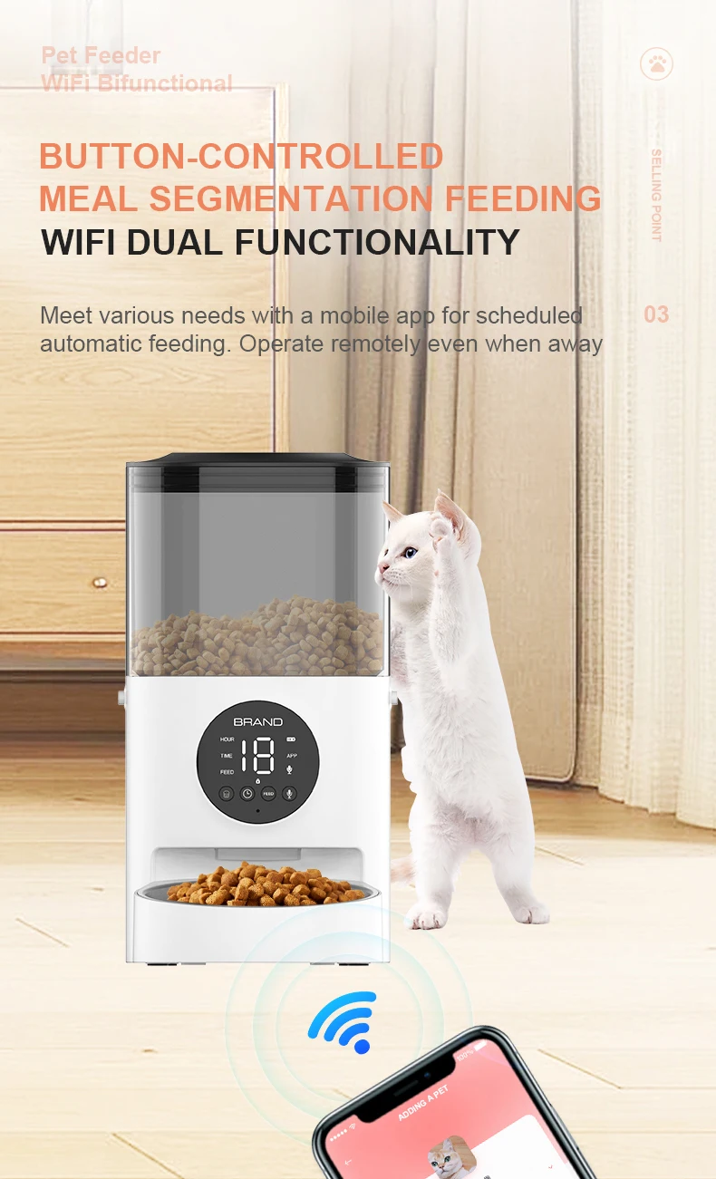 Tuya Dog Cat Smart Pet Food Bowl Dispenser Auto Connected Feeder 4l ...