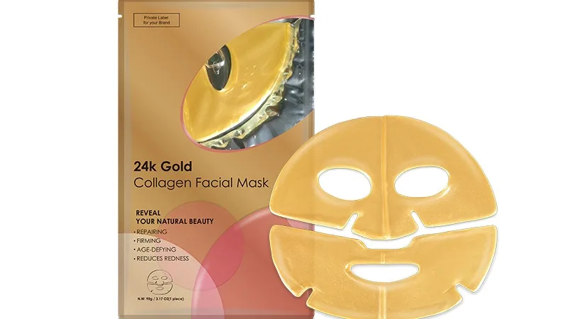 24k Pure Gold Gel Golden Facesheet Whitening Crystal Collagen Facial ...