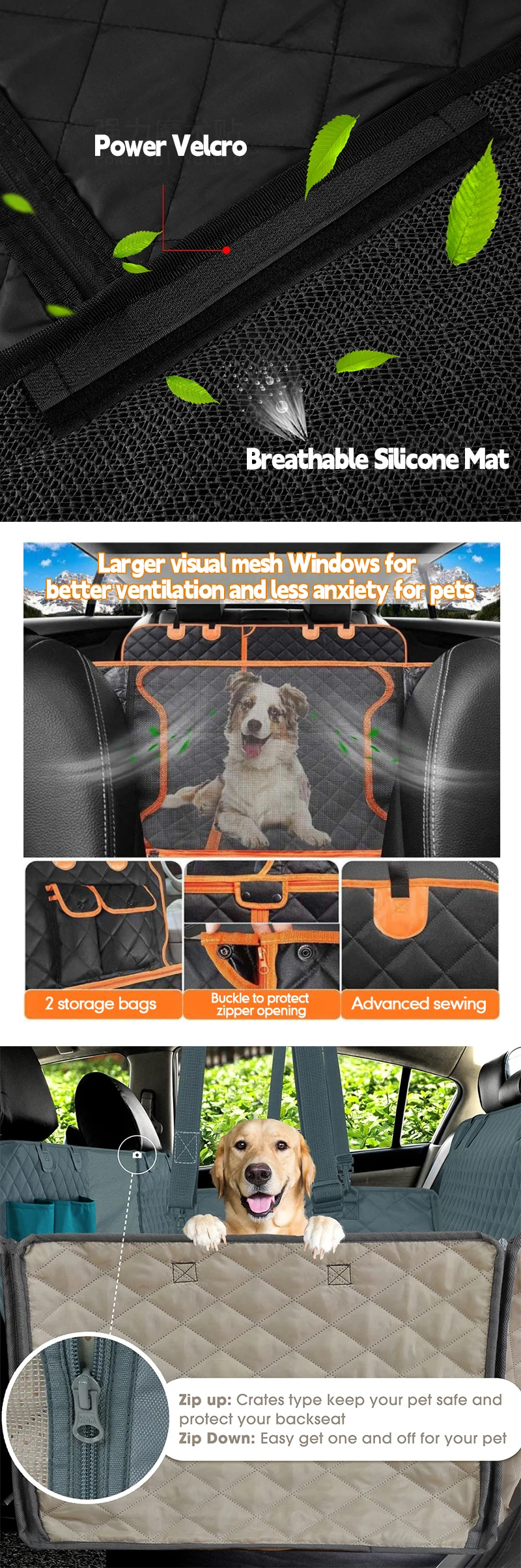 2024 Hot Selling Oxford Luxury Travel Waterproof Pet Dog Hammock Car