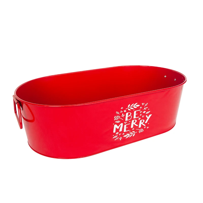 Stainless Steel Galvanized Metal Ice Buckets Customized High Capacity Color Logo Cooler Beverage