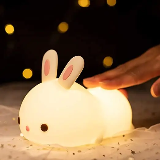 Details about   Cute rabbit silicone touch sensor lights baby kids bedroom gift night show original title 