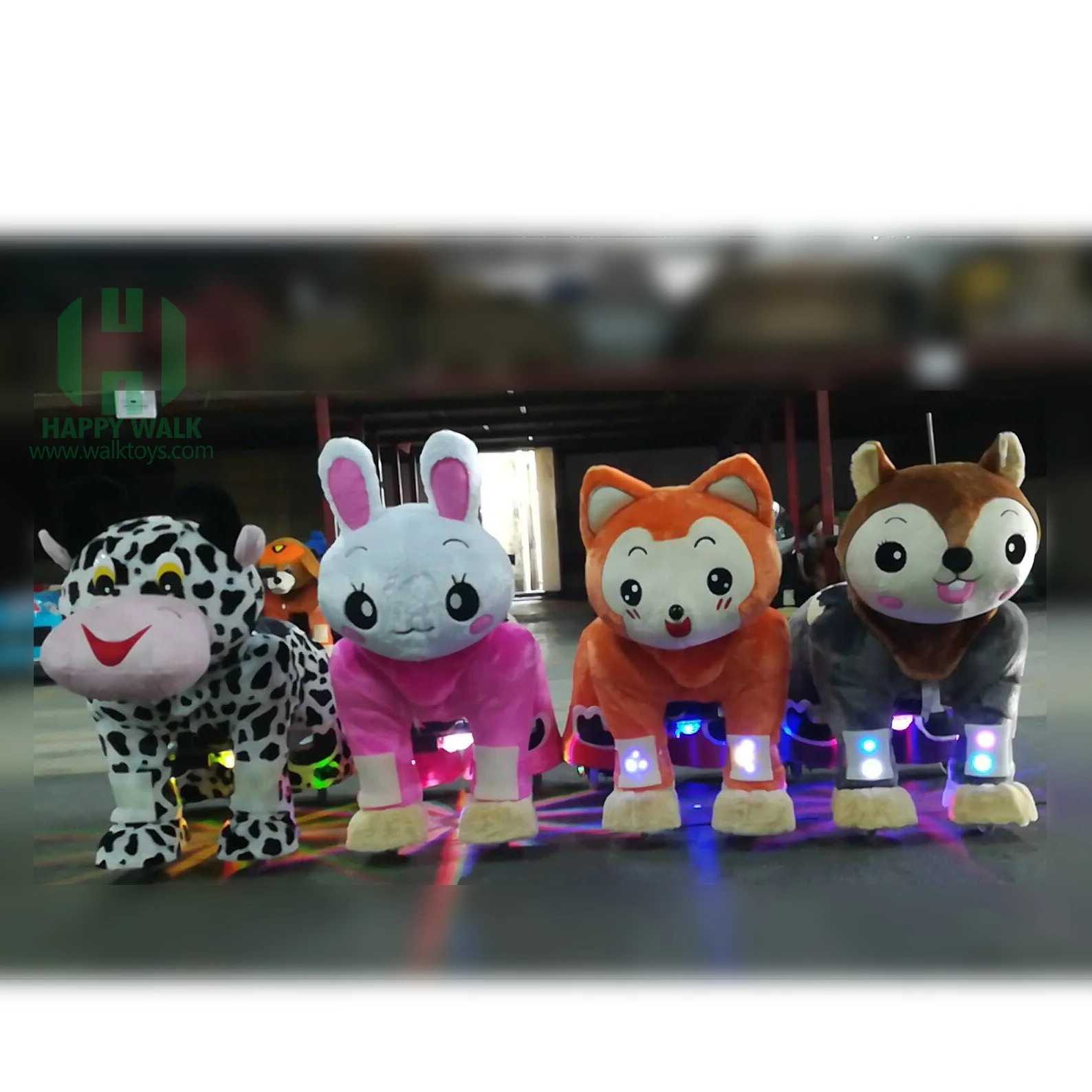 Happy Island Cheap Battery Operated Animal Ride on Zoo Animal Horse Electric Ride on Animal Toys Stuffed Plush Riding Toys