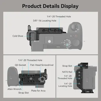 SmallRig Half Cage for Sony Alpha 6700/6600 /6500/6400 Camera Video Cage with Shoe Mount Threaded Holes - 4337 product image