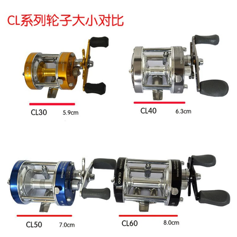 ming yang CL30 レッド&ゴールド Ming Yang Drum CL30-90 Double Crank Wheel - Ice Fishing Reel