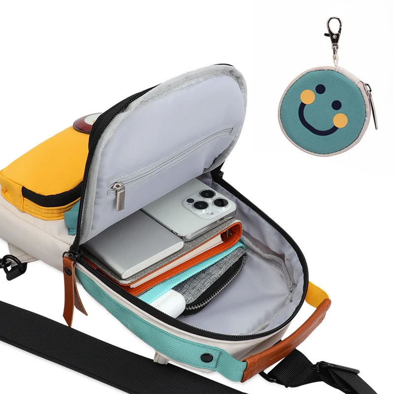 TINYAT Nieuwe Smiley Borstzak Groothandel Casuale Schoudertas Koppel Street Fashion Sport Crossbody Tas