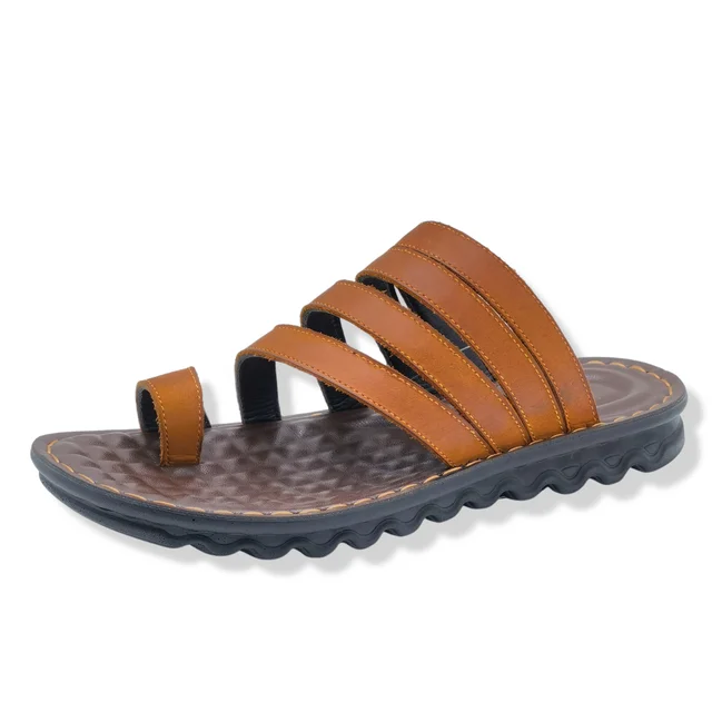 Outdoor Slippers Men's Comfortable Leather Slippers Men's Fashion Slippers Leather Sandals