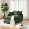 Vert + Tissu + Plastique + Acier + Bois + 1 Siège + Mousse