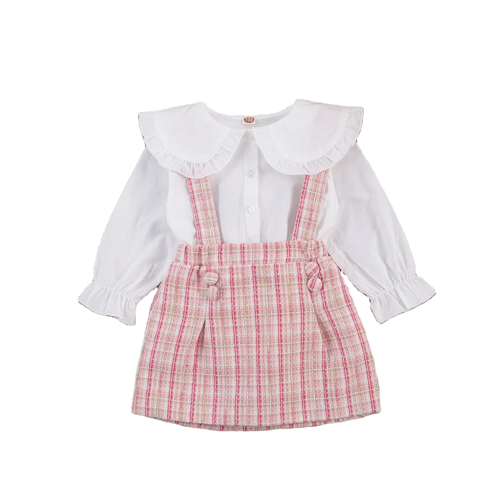 Robe De Princesse Pour Petites Filles Ensemble 2 Pieces 19 Robe A Simple Boutonnage Col 86 Tunique Imprimee Ecossais Sangle Printemps Automne Buy 5 Mois Robes Bebe Fille Bebe Fille Princesse Robe De Bande Dessinee Bebe Fille Robe Ensemble D Ete