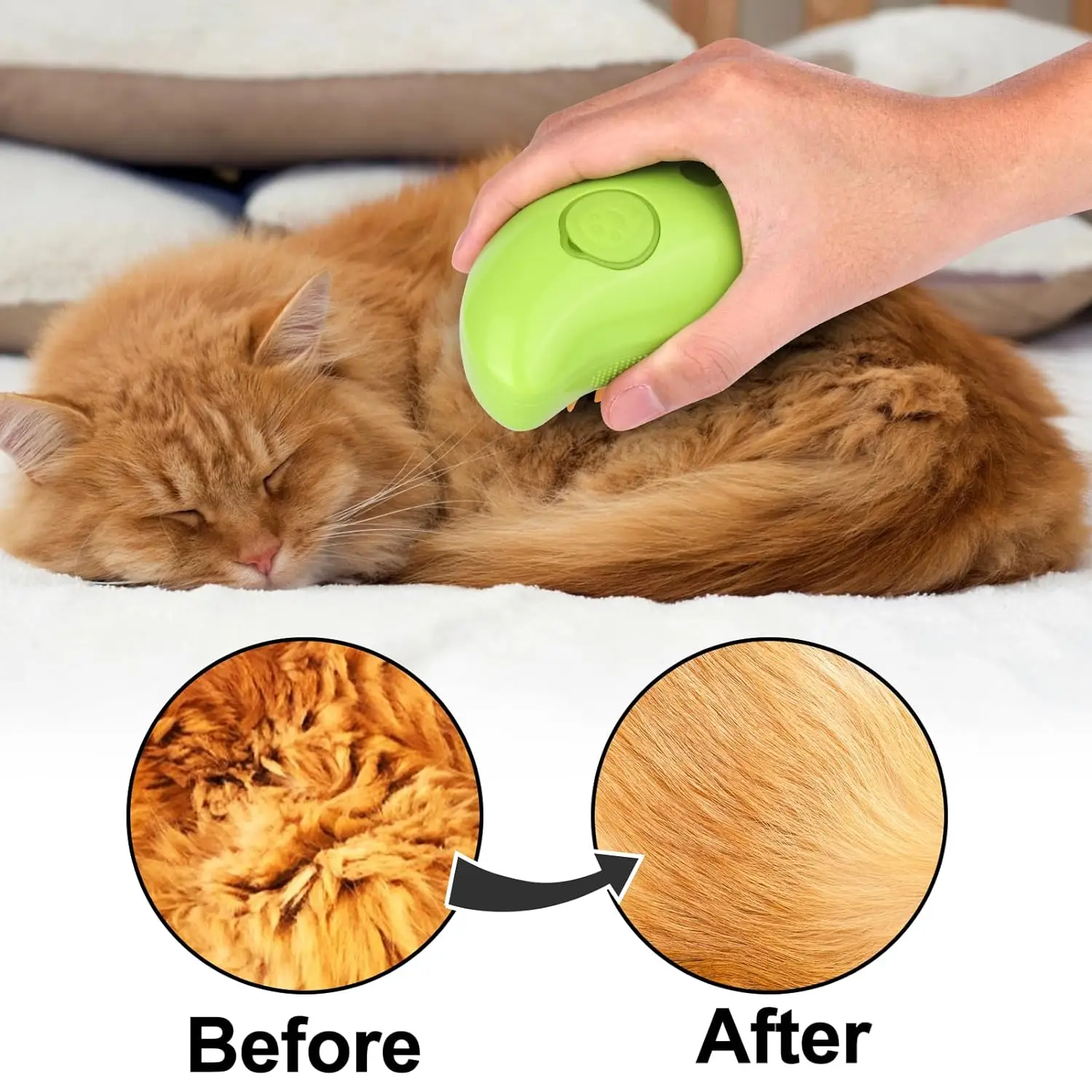 3 In 1 Cat Comb Massage Rechargeable Silicone Dog Steam Brush Hair ...