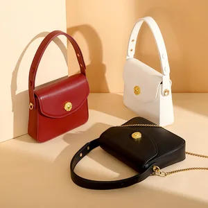 Wholesale Custom Women's Genuine Leather Vintage Waterproof Shoulder Crossbody Bag Handbags Bucket Tote Bag Messenger Saddle