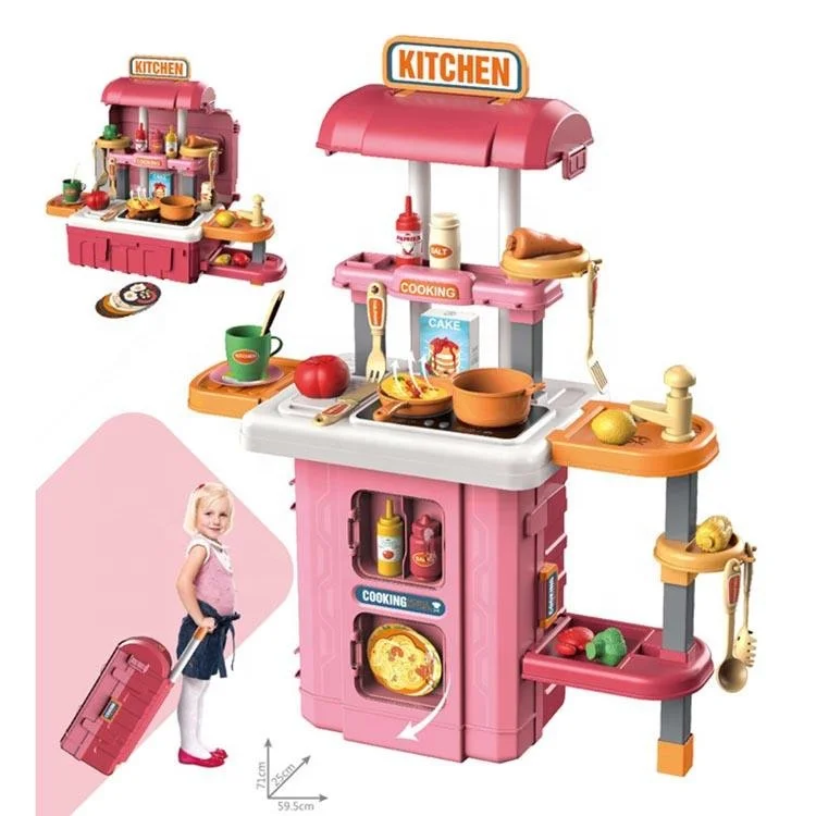Pink Trolley Kitchen Set For Girl Original Licensed Barbie Trolley