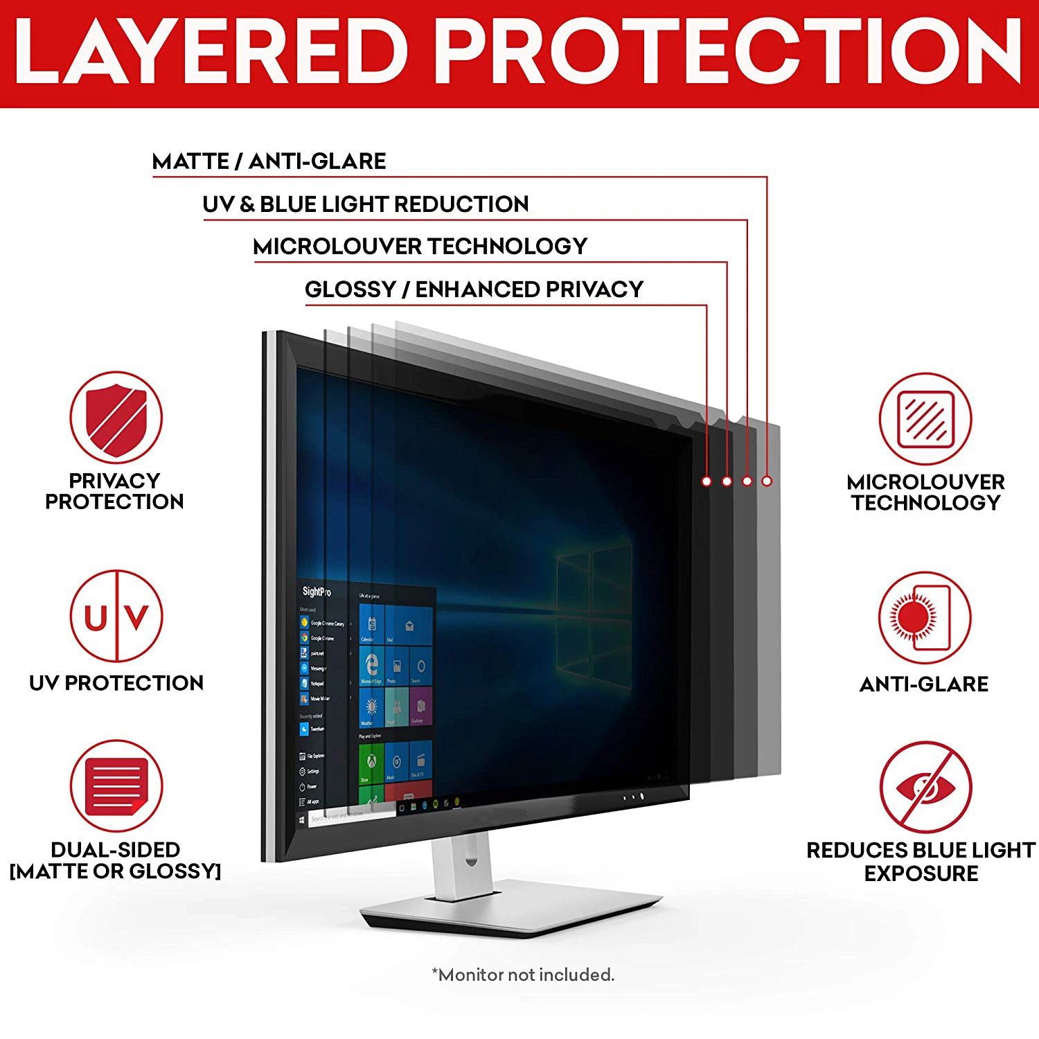 25 Inch Anti-Glare Computer Privacy Filter Anti-SPY Screen - Main Image