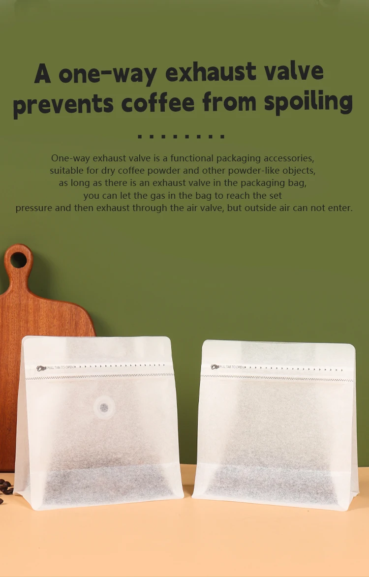 Biodegradable Resealable Coffee Bags With Valve Custom Paper Packaging ...
