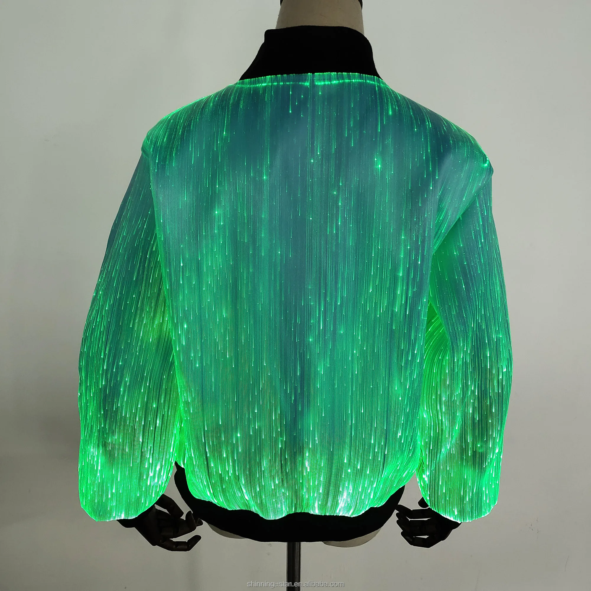 Glow in The Dark Luminous Fiber Optic Clothes - China Down Jacket Coat and  Dance Costume price