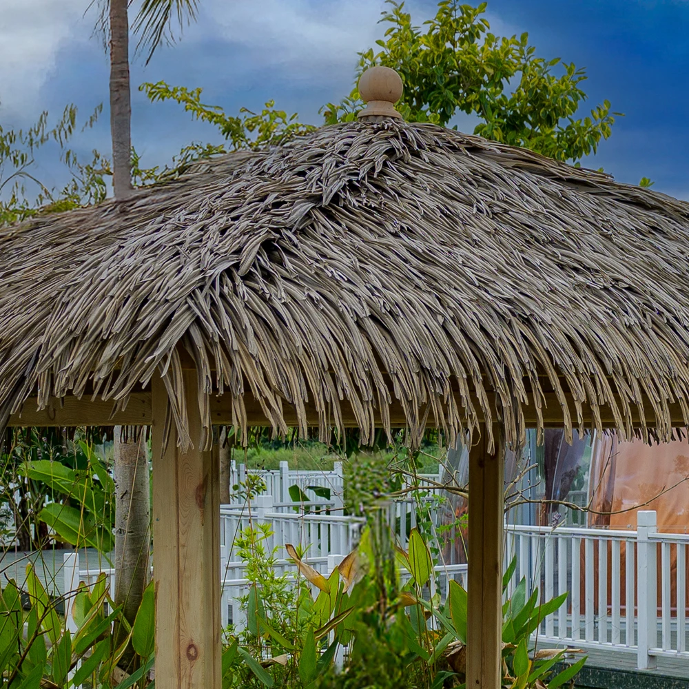 High Quality Synthetic Palm Trapezoidal Thatch Roof for Traditional Tropical Resort-Style Homes Warehouses Villas-Made Asphalt