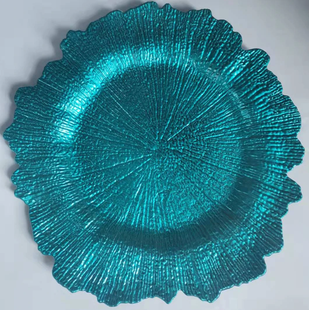 13 Inch Gold Reef Charger Plates Wedding Decoration Melamine Plates For