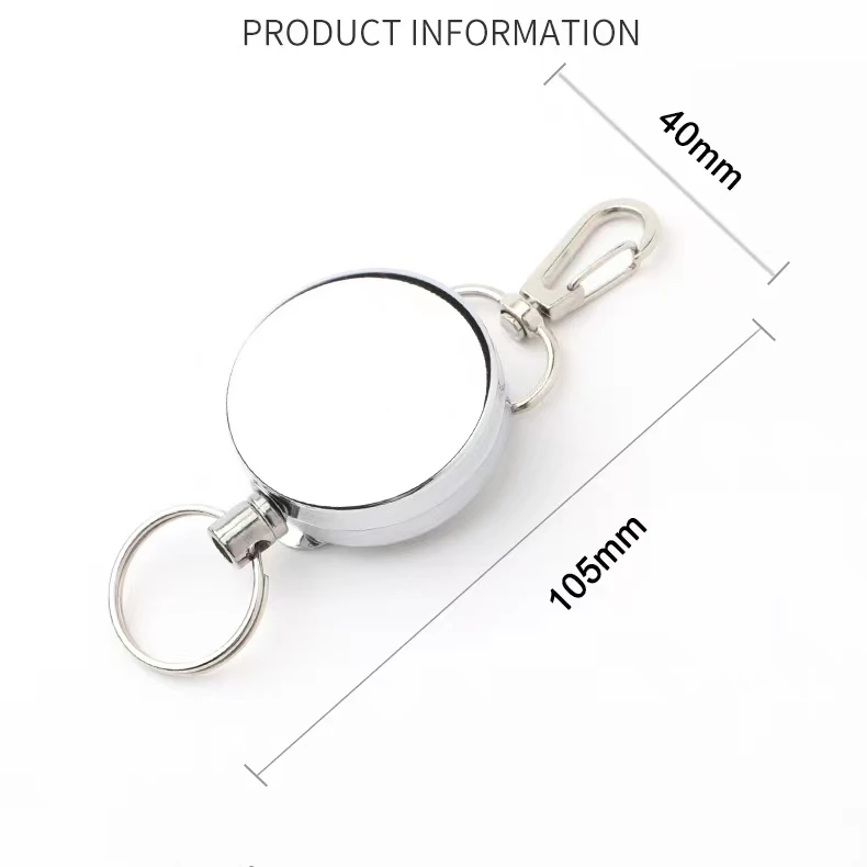 Retractable Badge Holder Reel Well Metal ID Badge Holder with Belt Clip Key Ring for Name Card Keychain