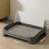 Inodoro para perros extra grande de 45 cm con panel [gris y blanco]
