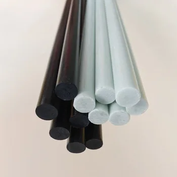 High Strength Flexible Durable Fiberglass Rod in White or Black Custom Pultruded Manufacturing with Cutting Processing Service