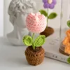 Produit fini tulipe rose-15cm de haut