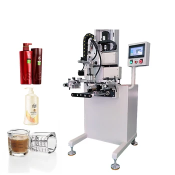 Plastic bottles glass bottles High Precision Round, Square,and Flat Glass Bottles Screen Printing Machine with PLC Servo System