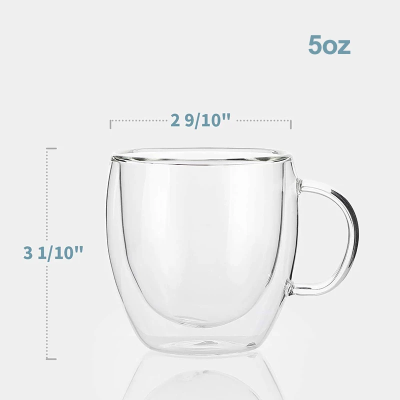 Unbreakable Double Wall Glass Insulated Drinking Espresso Coffee Cup