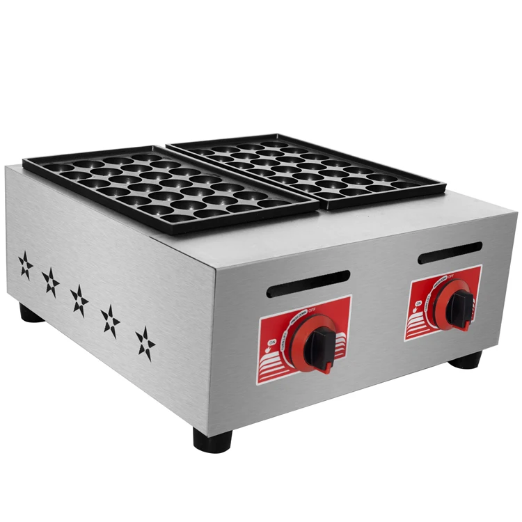 Hot Sales Commercial gas/ electric Takoyaki Ball Gril 2 Plates Fishball Oven Grill Stainless steel mini machine