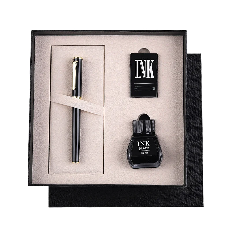 2022 NEW Fountain Pen with Ink Set Luxury Executive Metal Pen with Gift Box and Tote Best Small Gift for Business Wedding