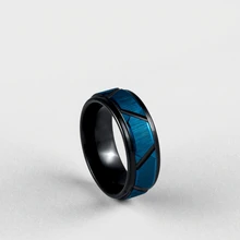 Wholesale Price Black and Bule with groove with Step 8mm Tungsten Carbide Ring Men Fashion Jewelry Wedding Rings