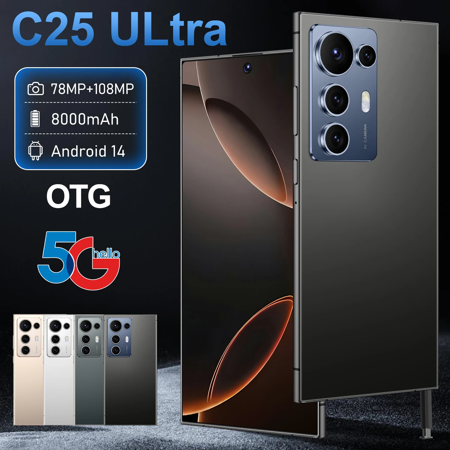 High Configuration 2025 Latest C25 Ultra Smart LTE 16GB 1TB HD