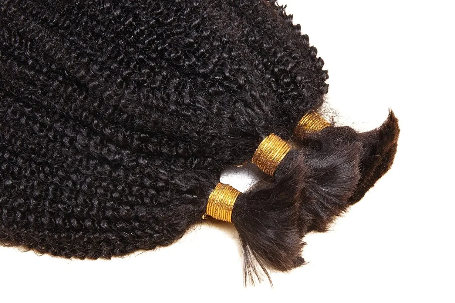 Long Afro Kinky Curly Human Hair Bulk For Braiding Brazilian Hair Weaving_voghion.com