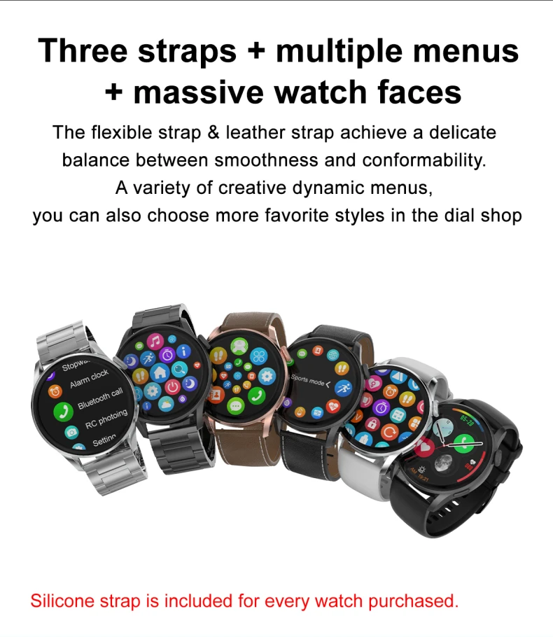 Round Rotating Crown Smart Watch BT Call Watches 3 Fitness Watch Heart Rate ECG Wristband Sport Smartwatch DT3 (22).jpg