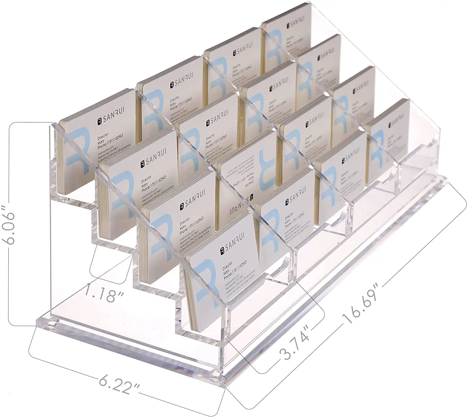 Porta Biglietti Concerti Porta Biglietti Da Visita Acrilico Trasparente - 12 Scomparti Per Scrivania E Reception Espositore Biglietti Acrilico - Foto 7